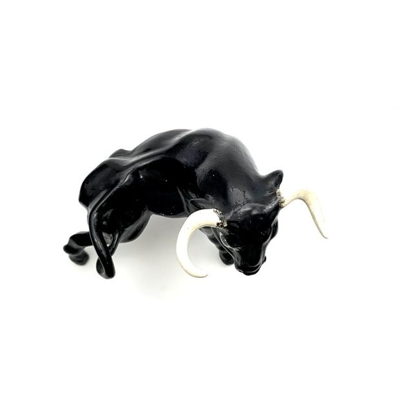 Bull Fighting Figurine Ceramic MCM Vintage Office ￼ Man Cave ￼Decor Gift - Picture 6 of 9